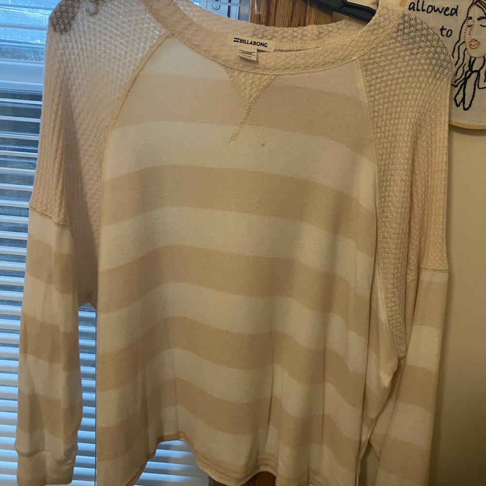 Cream and white striped top